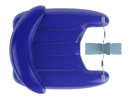 Rendered 3d isolated inflatable raft with pedals on white backgroundの写真素材