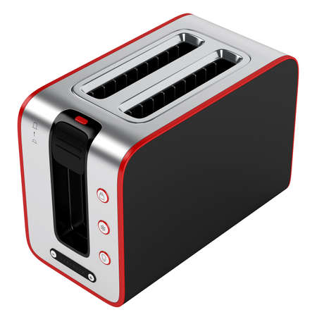 Toaster with red contour isolated on white background