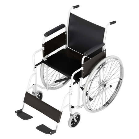 Wheel chair isolated on white backgroundの写真素材