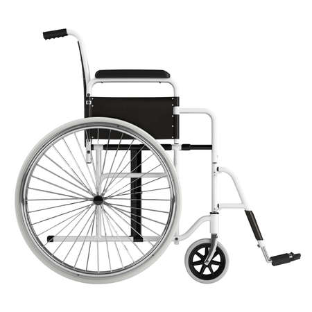 Wheel chair isolated on white backgroundの写真素材