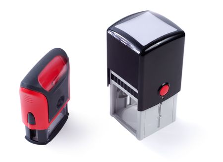 Two stamp tools isolated over white background