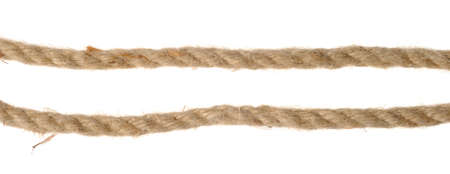 Two fragments of rope isolated over white backgroundの写真素材
