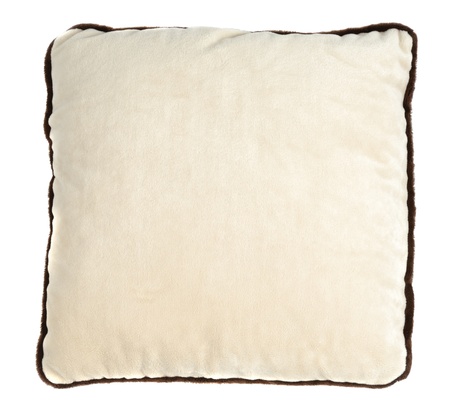 Small decorate pillow isolated over white backgroundの写真素材