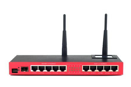 New modern router isolated with clipping path on white backgroundの写真素材