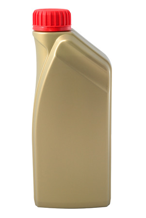 Canister with machine oil isolated on white backgroundの写真素材