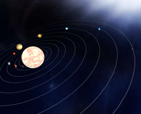 Diagram of the planets in the Solar Systemの写真素材