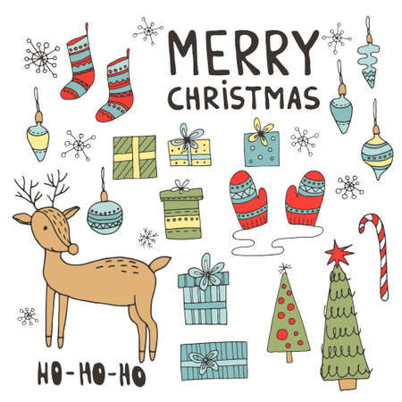 Christmas objectsのイラスト素材