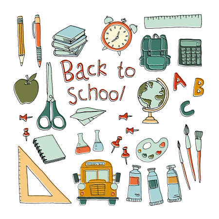 School objectsのイラスト素材