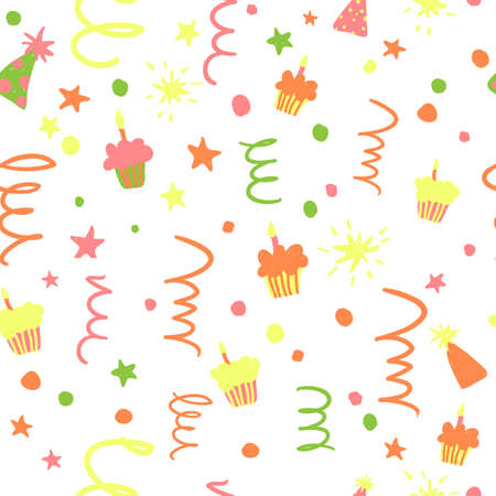 Crazy birthday patternのイラスト素材