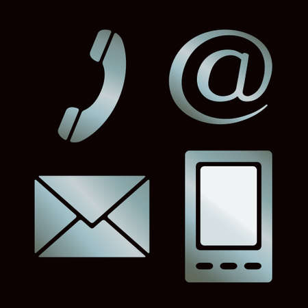 Set of Metallic Media Iconsのイラスト素材