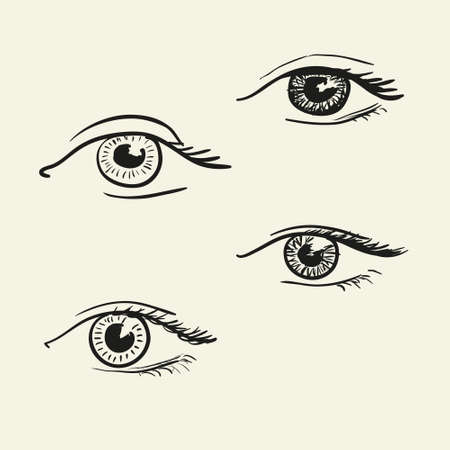 Hand-drawn eyesのイラスト素材