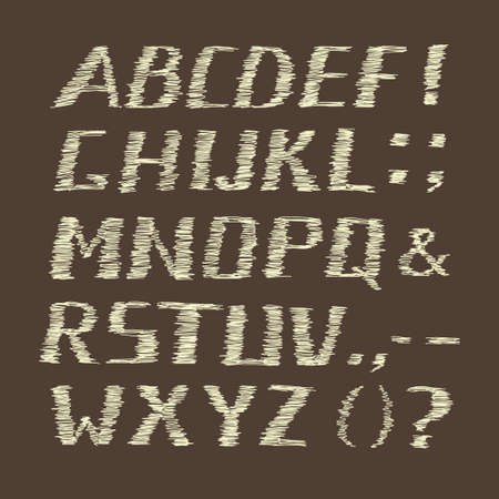 Handwritten Chalk Alphabet on Brown  Backgroundのイラスト素材