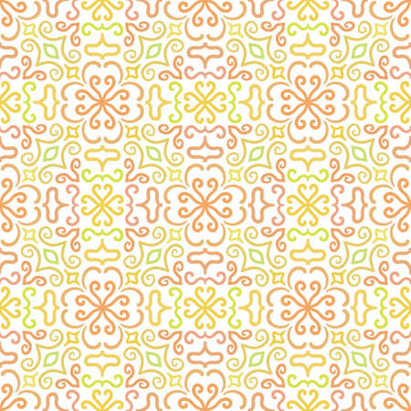 Colorful graphic flower pattern on white backgroundのイラスト素材