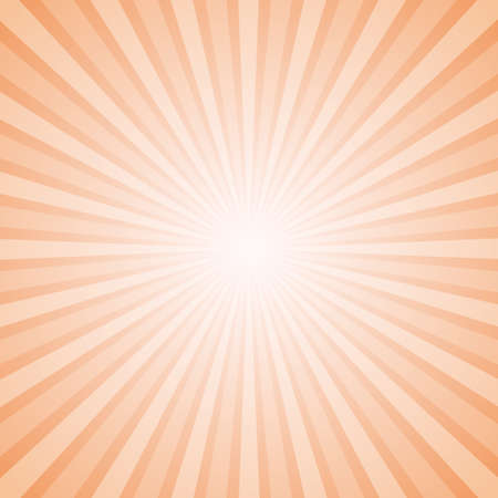 Sunny Orange and White Background with Retro Rays of Different Transparency plus Blurred Sun in the Centre. Layeredのイラスト素材