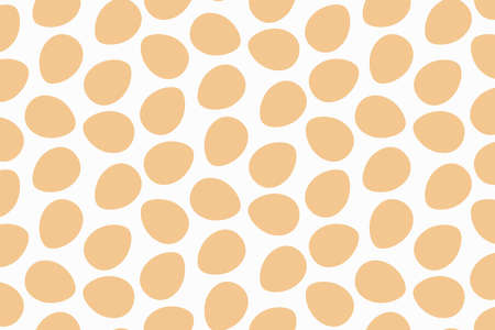 Seamless Pattern Background from Brown Eggs on White for Happy Easter Greeting or Wrapping Paper. Layeredのイラスト素材