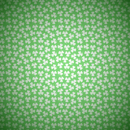 Green Floral Background with White Seamless Pattern from Shamrocks for Happy Saint Patricks Day. Layeredのイラスト素材