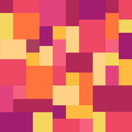 Abstract Sunset Seamless Pattern from Rectangles. Vector geometric design, modern art graphic. Summer background for business card, brochure, website template, greeting, gift paper, fabric, textileのイラスト素材