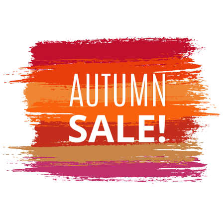 Vector Sale Background from Horizontal Brush Strokes. Painted texture, grunge design, colorful design. For web advertising, posters, stickers, labels. Red and orange colorful background, burst effect.のイラスト素材