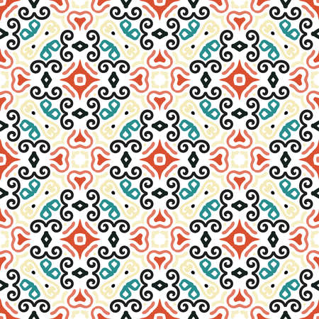 Floral Pattern Blue Brown Curve Elementsのイラスト素材