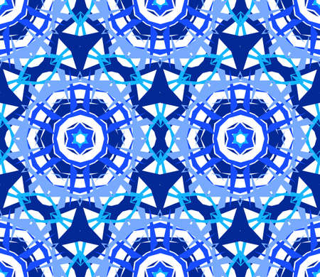 Kaleidoscopic Lace Blue Flower Ornamentのイラスト素材