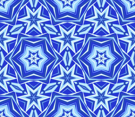Kaleidoscope Blue Star Flower Backgroundのイラスト素材
