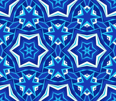 Kaleidoscope Bright Blue Star Backgroundのイラスト素材