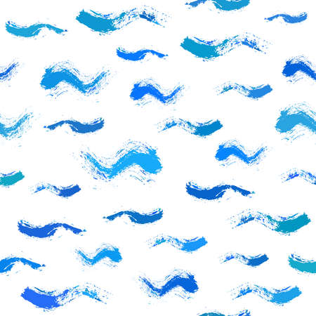 Painted hand drawn sea wave patternのイラスト素材