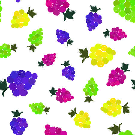 Grapes Background Painted Patternのイラスト素材
