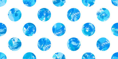Blue Painted Dots Patternのイラスト素材