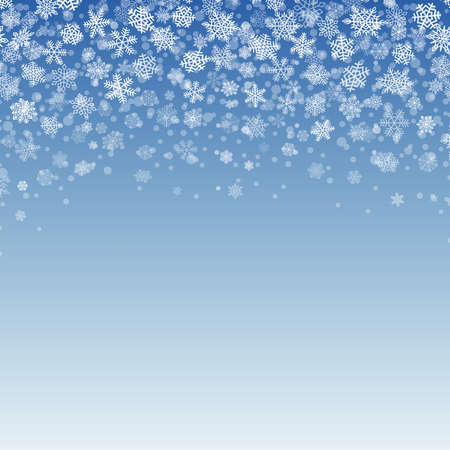Snowflakes Falling on Blue Backgroundのイラスト素材