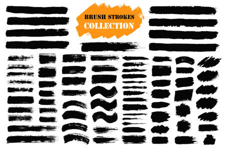 Brush strokes text boxesのイラスト素材
