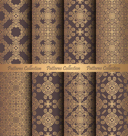Golden Patterns Weave Vintage Designのイラスト素材