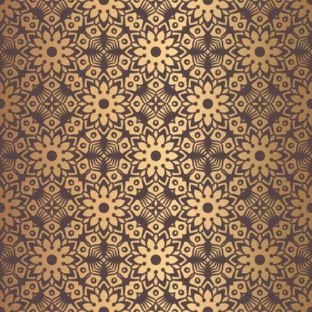 Golden Arabesque Pattern vector illustration.のイラスト素材