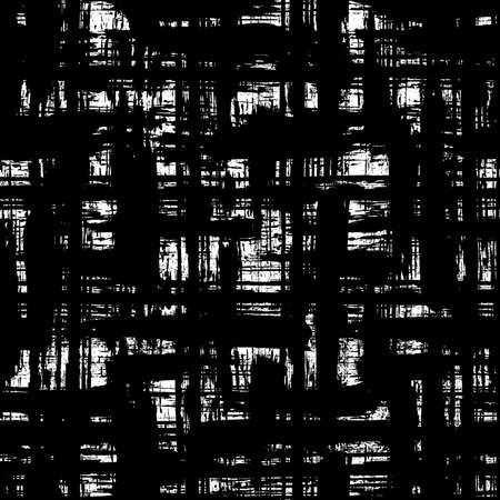Irregular Checkered Plaid Pattern. Gruge brush seamless hand drawn backgroundのイラスト素材