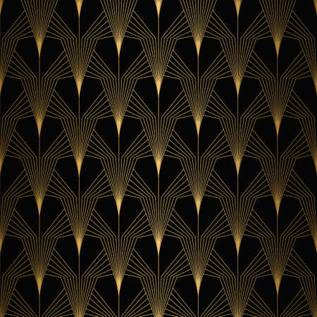 Art Deco Pattern. Seamless white and gold backgroundのイラスト素材