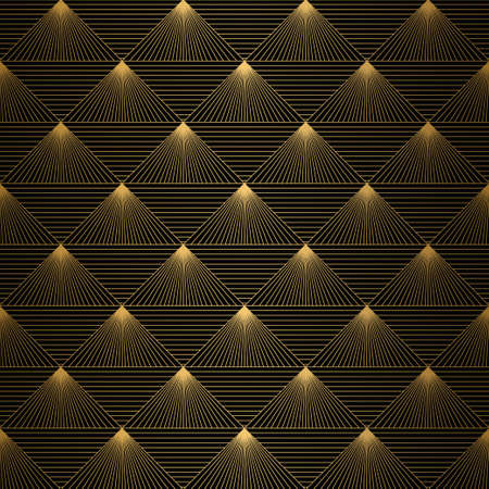 Art Deco Pattern. Seamless Gold and black background. Geometric designのイラスト素材