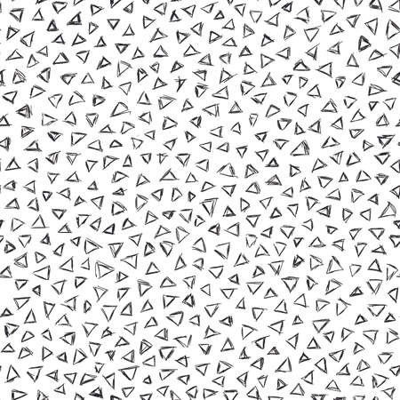 Scribble pattern. Seamless triangles background. Black and whiteのイラスト素材