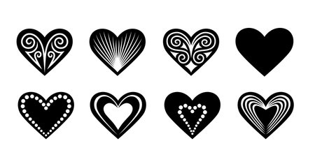 Valentine vector design elements. Hearts for laser cutのイラスト素材