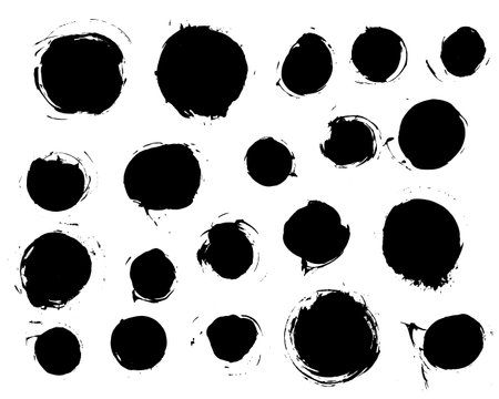 Brush strokes vector collection. Isolated painted elements. Dry brush textureのイラスト素材