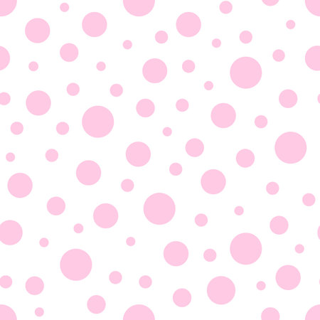 Dots pattern. Pink white seamless dotted backgroundのイラスト素材