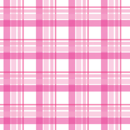 Pink plaid pattern on white backgroundのイラスト素材