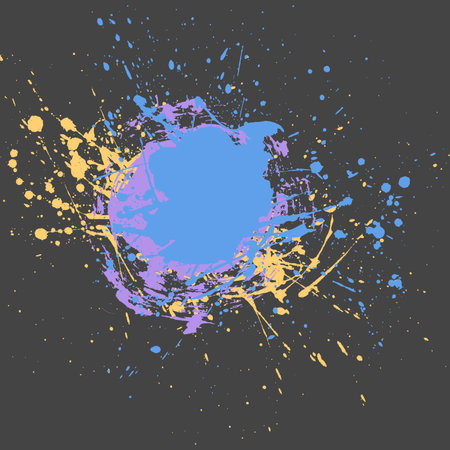 Colorful ink blot. Vector paint splatters. Artistic round text boxのイラスト素材