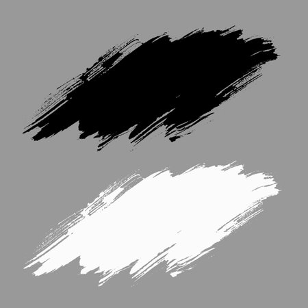 Brush strokes vector. Line and rectangle bannersのイラスト素材