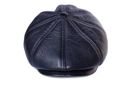 Leather cap close up on a white background