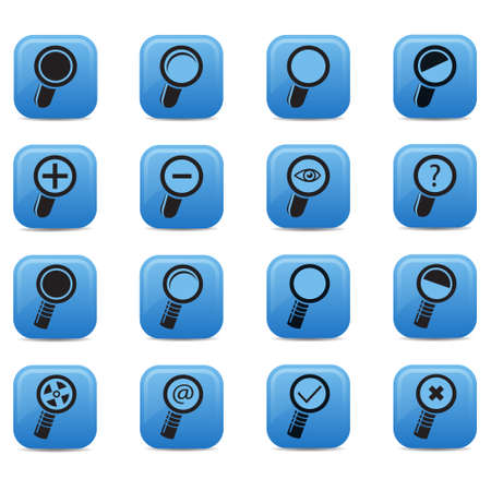 Magnifying glass for search zoom exploration and discovery icon set isolatedのイラスト素材