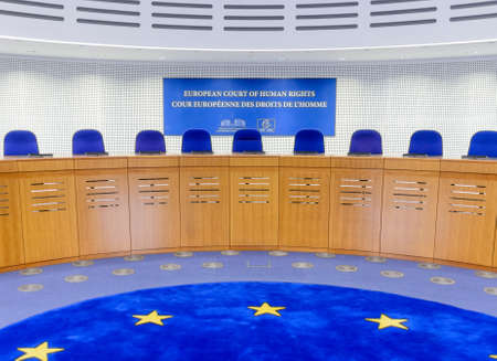 France, Strasbourg - 29 October 2015:The European Court of Human Rights in Strasbourg, eastern France, Interiorのeditorial素材