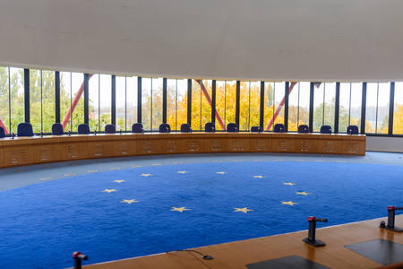 France, Strasbourg - 29 October 2015:The European Court of Human Rights in Strasbourg, eastern France, Interiorのeditorial素材