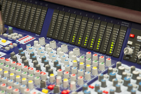 Mixing console with levelsの写真素材