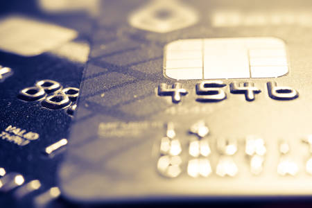 Macro credit cards with vintage styleの写真素材
