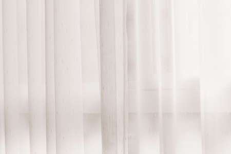 Transparent curtain on window. Curtain backgroundの写真素材